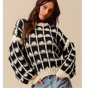 NEW Crochet Sequin Accent Sweater